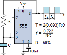 simplest 555 oscillator