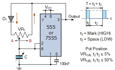 varying the 555 duty cycle