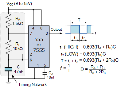 555 multivibrator circuit