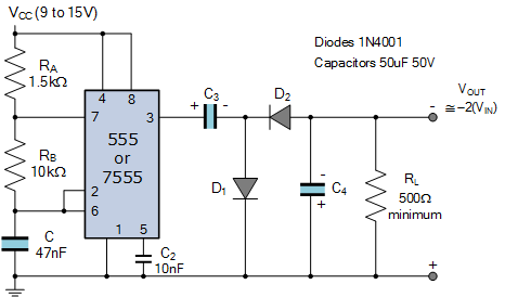 555 negative voltage doubler