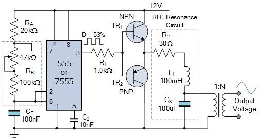 555 dc to ac inverter