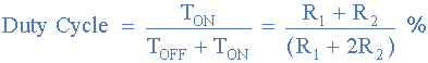 555 oscillator duty cycle=