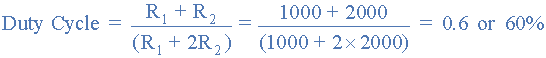 555 astable duty cycle=