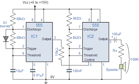 555 Oscillator police siren